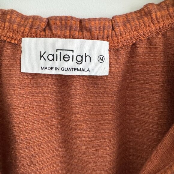Kaileigh Women Long Sleeve Ruffle With Smocked Cuffs Blouse Top Size M - Picture 3 of 9